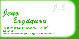 jeno bogdanov business card